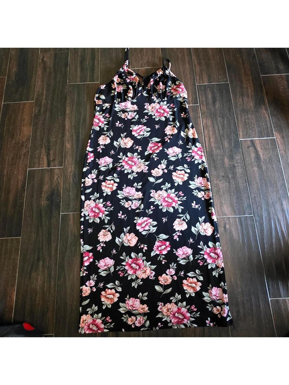 Fashion Nova Women's Black and Multi Dress